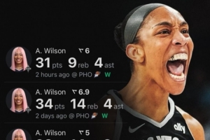 FMVP稳了吧？阿贾-威尔逊总决赛场均28.5分11.8板4助 G3献绝杀