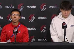 青岛队记：刘禹铖进开拓者教练组是误传 根源是瀚森英语进步很快